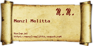 Menzl Melitta névjegykártya